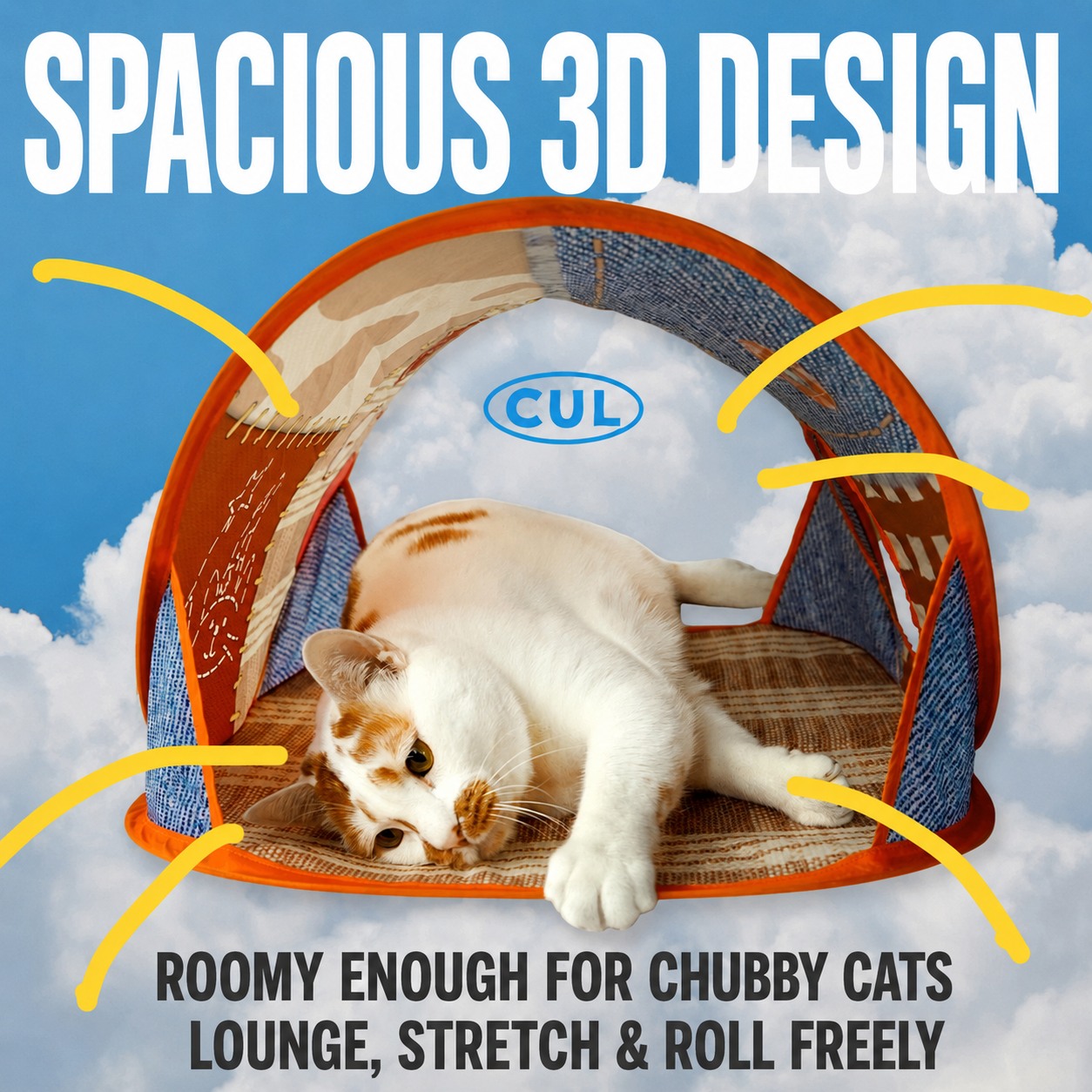 CUL - Peek-a-Boo Pop-Up Cat Tent - 4