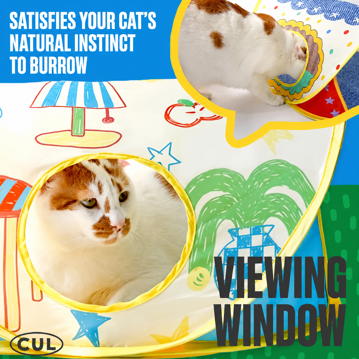 CUL - Peek-a-Boo Pop-Up Cat Tent - 7