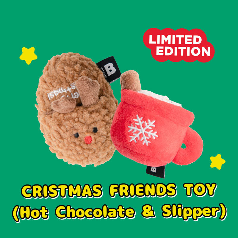 Christmas Friends Dog Toy - Hot Chocolate & Slipper
