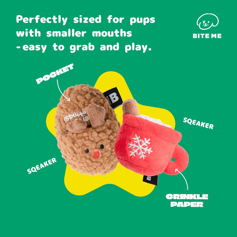 Christmas Friends Dog Toy - Hot Chocolate & Slipper
