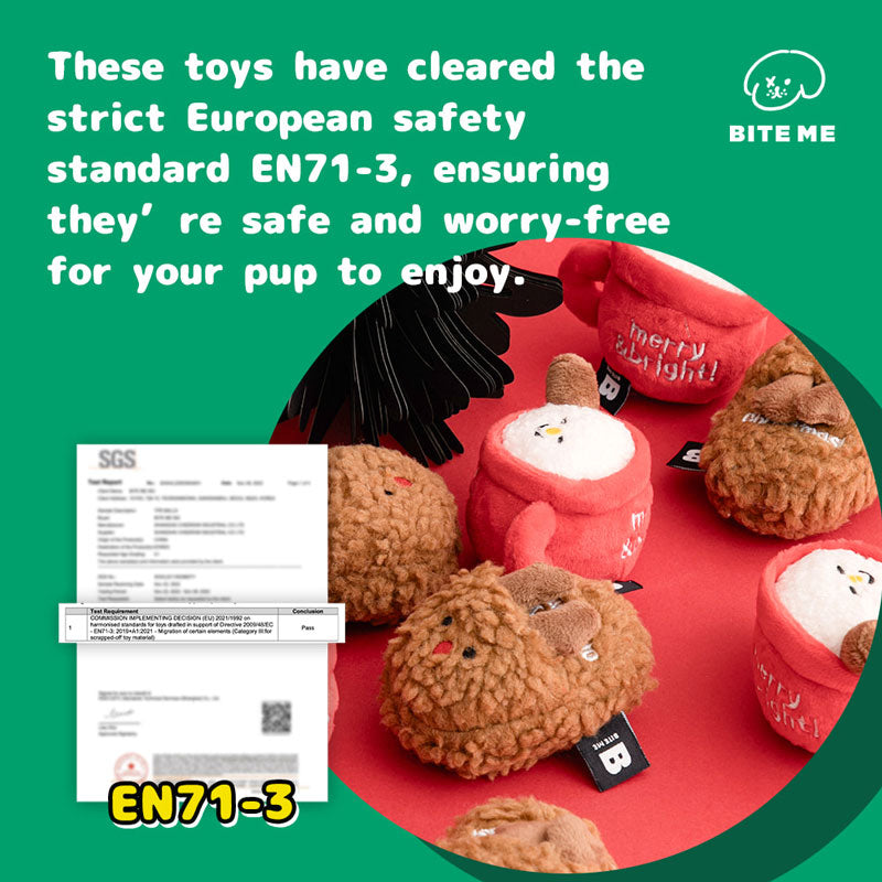 Christmas Friends Dog Toy - Hot Chocolate & Slipper