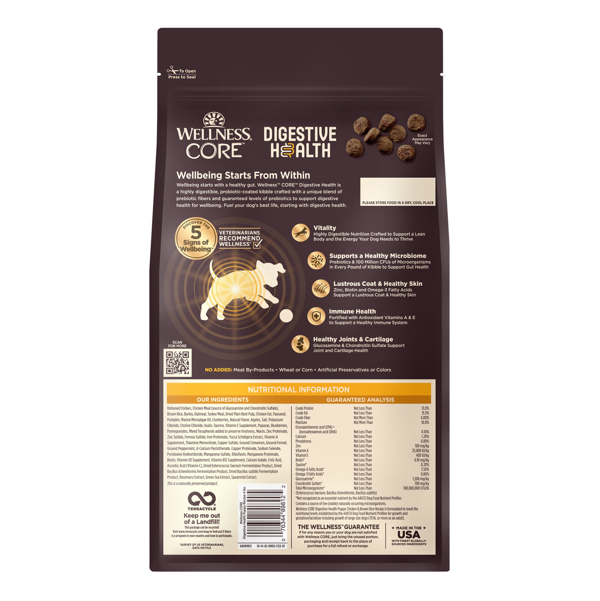 Wellness CORE Digestive Health Puppy Chicken & Brown Rice Dry Dog Food