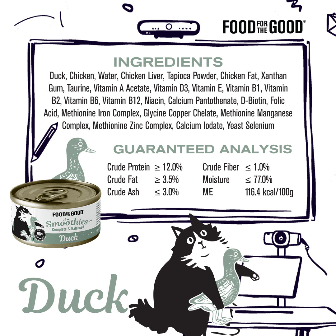 Food For The Good Smoothies | Duck Cat Canned Food (80g)