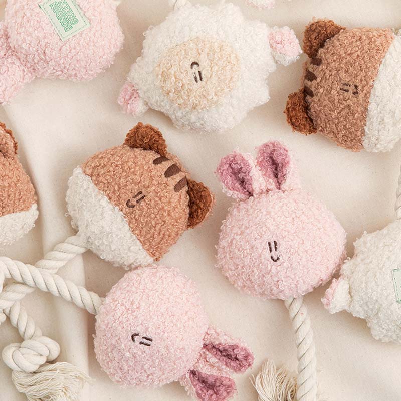 BonBon Green Furry Friends Rope Tug Toy (3 Designs)