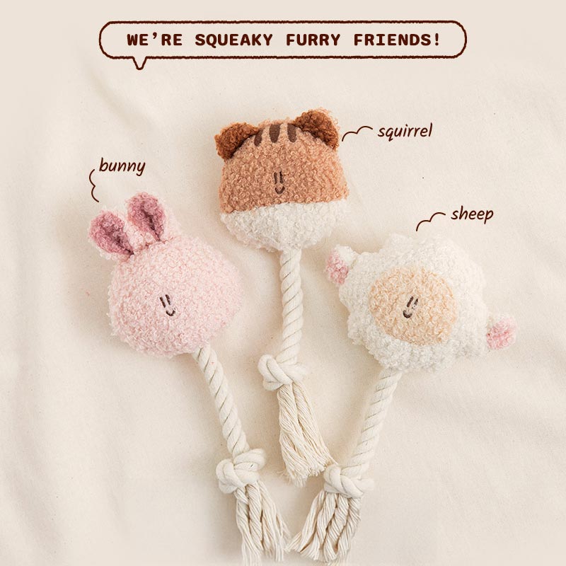 BonBon Green Furry Friends Rope Tug Toy (3 Designs)