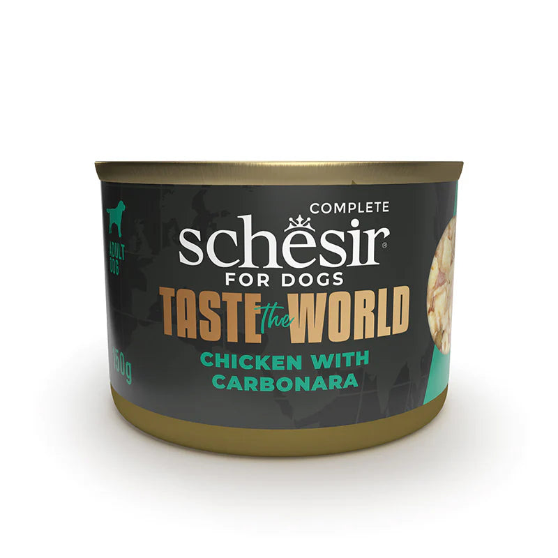 Schesir Taste The World Chicken With Carbonara Adult Canned Dog Food (150g)