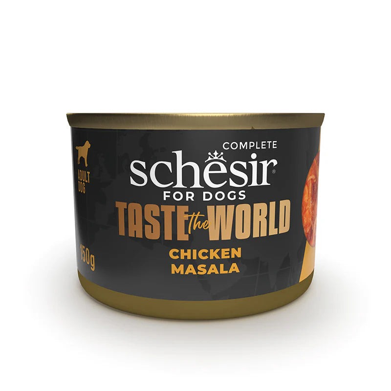 Schesir Taste The World Chicken Masala Adult Canned Dog Food (150g)