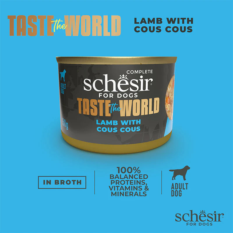Schesir Taste The World Lamb With Cous Cous Adult Canned Dog Food (150g)