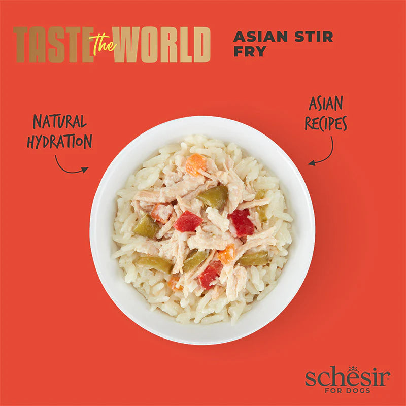 Schesir Taste The World Chicken Asian Stir Fry Adult Canned Dog Food (150g)
