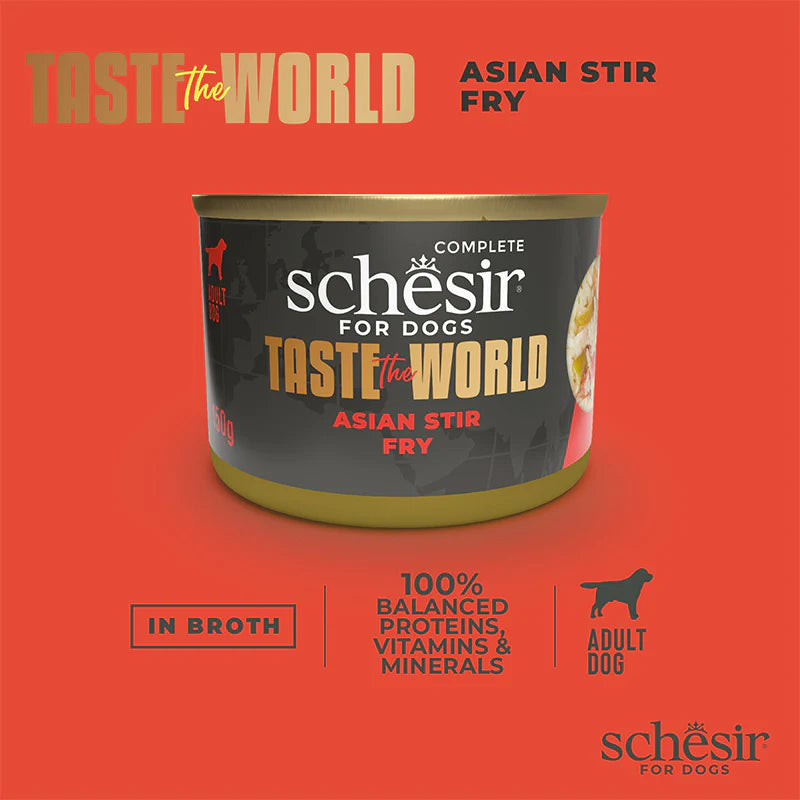 Schesir Taste The World Chicken Asian Stir Fry Adult Canned Dog Food (150g)