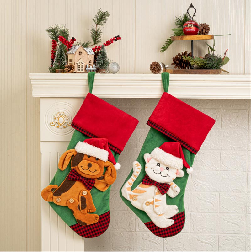 Santa Stocking (Cat and Dog)