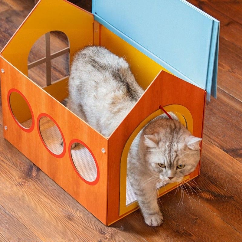 Retro Playhouse Cat House Scratcher