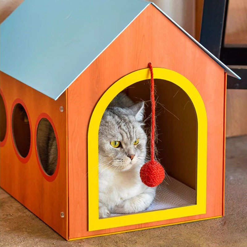 Retro Playhouse Cat House Scratcher
