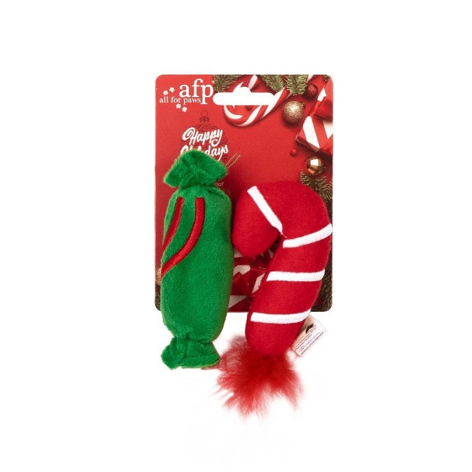 Candy & Candy Cane Christmas Cat Toy (2 Pack)