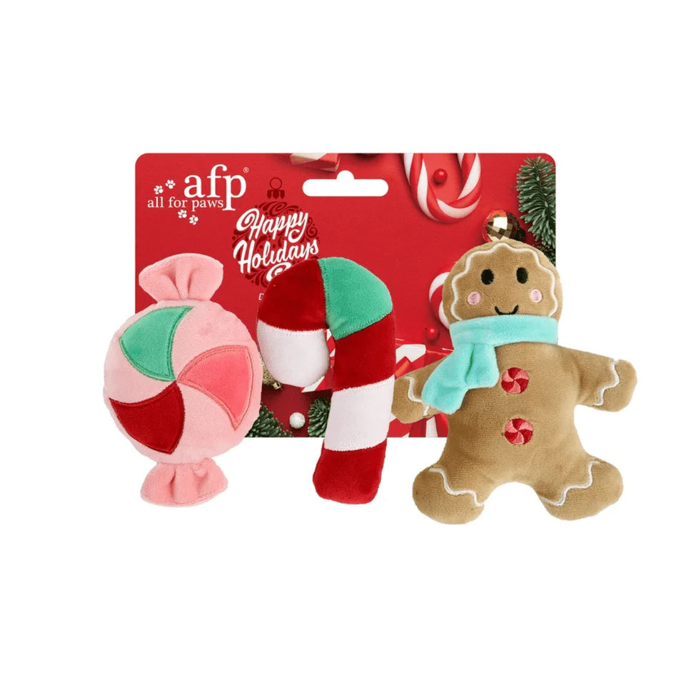 Gingerbread & Candy Dog Toys (3 Pack)
