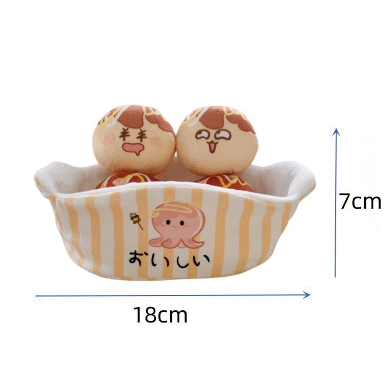 Takoyaki Squeaker Dog Toy
