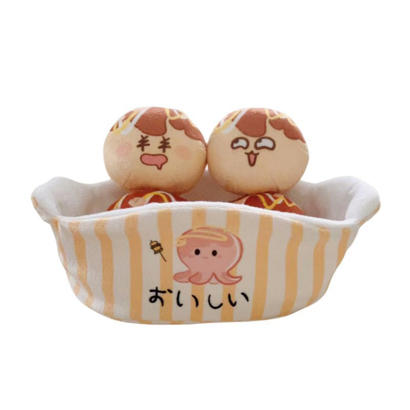 Takoyaki Squeaker Dog Toy