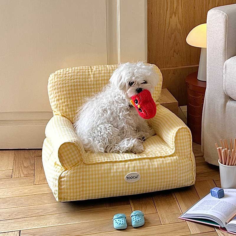 Checkered Sofa Pet Bed (2 Colours)