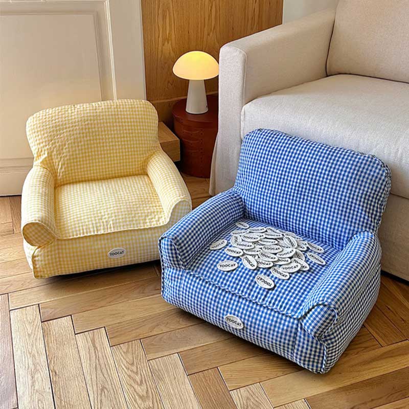 Checkered Sofa Pet Bed (2 Colours)