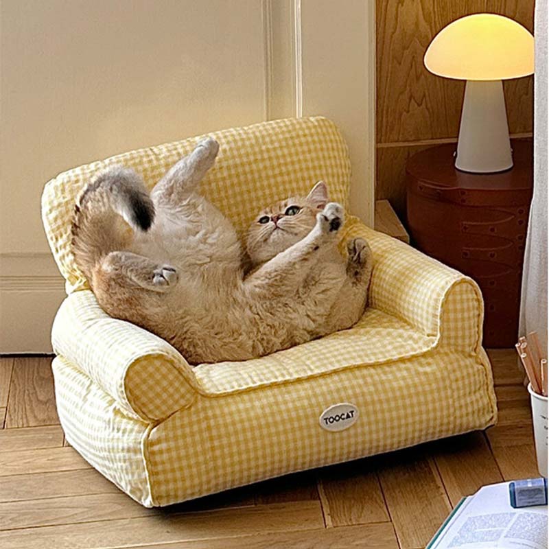 Checkered Sofa Pet Bed (2 Colours)