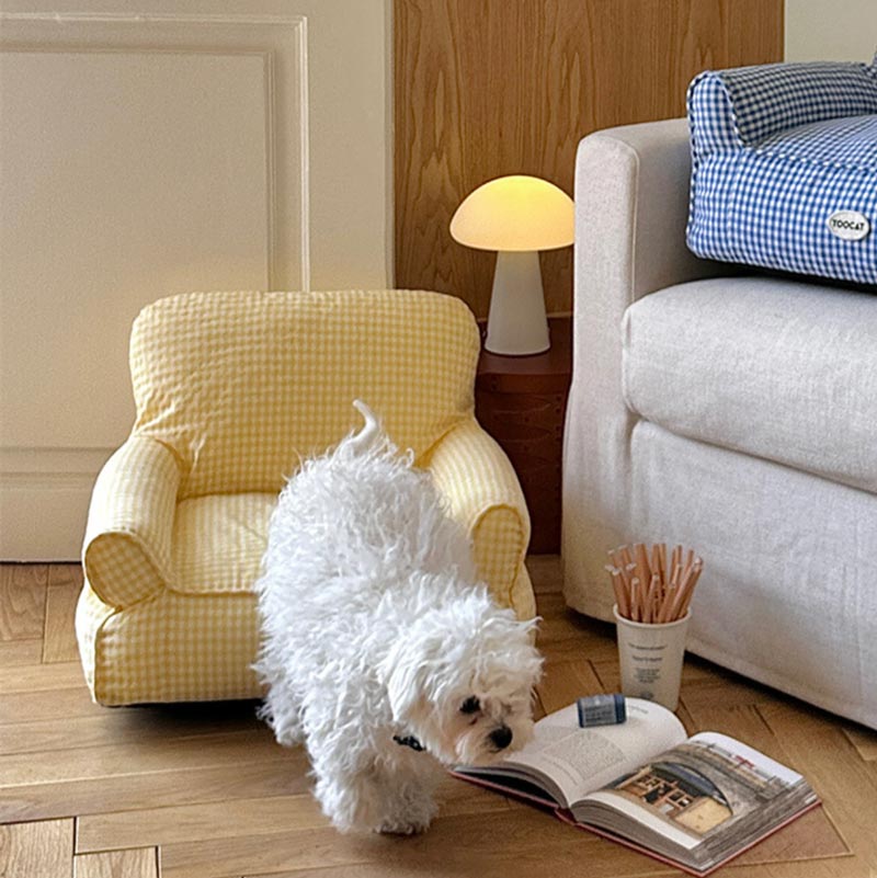 Checkered Sofa Pet Bed (2 Colours)