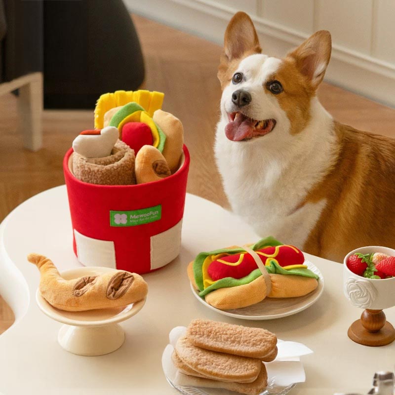 Fast Food Family Bucket Nosework Dog Toy