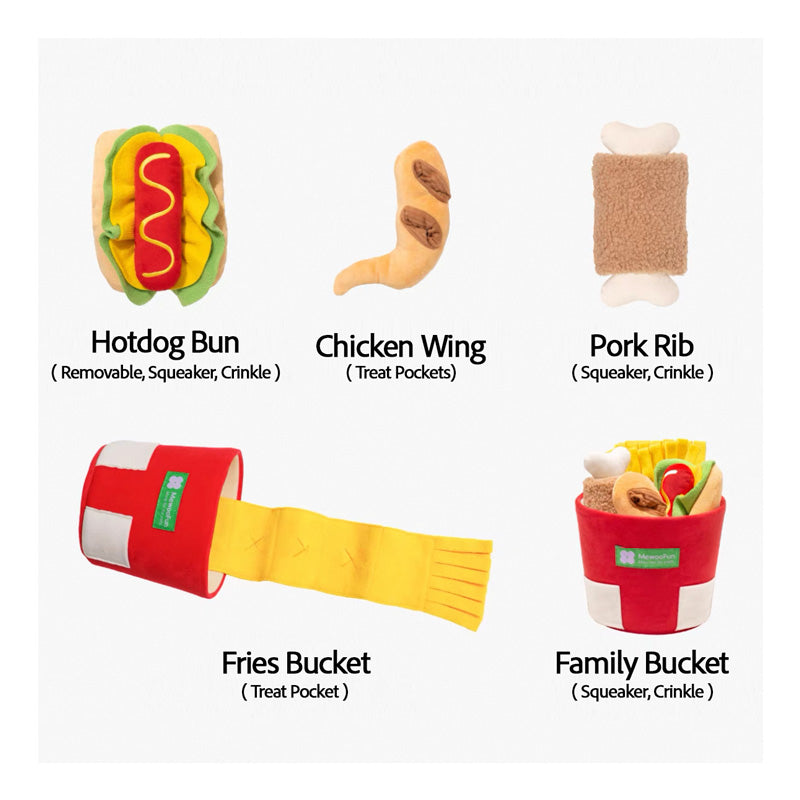 Fast Food Family Bucket Nosework Dog Toy