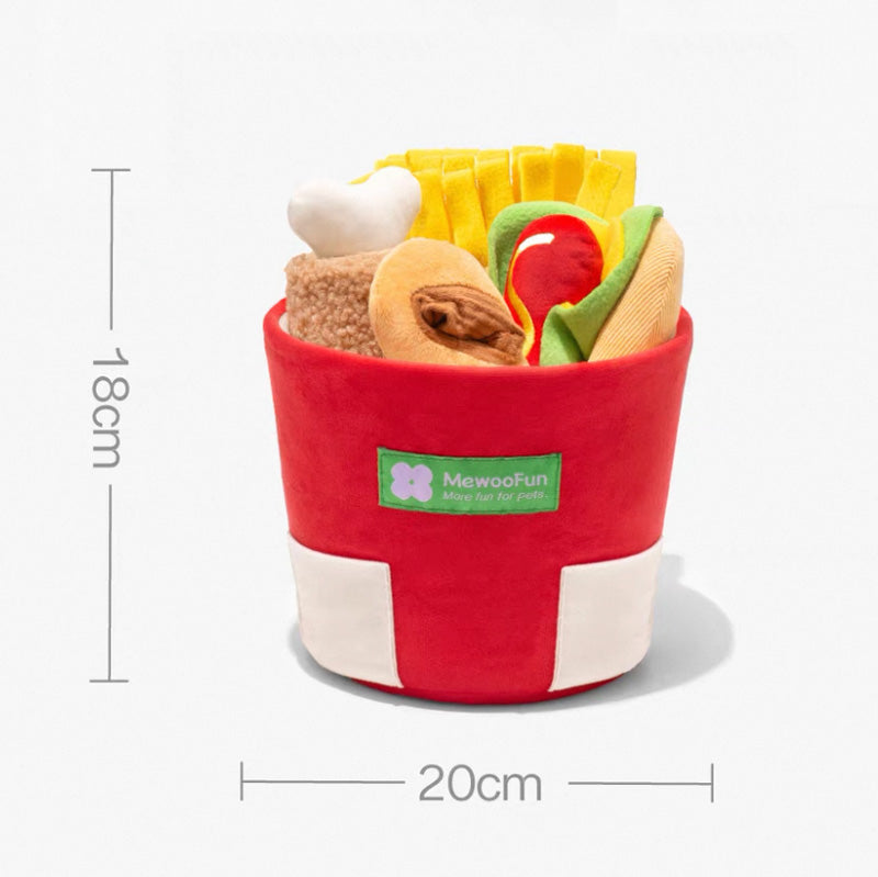 Fast Food Family Bucket Nosework Dog Toy