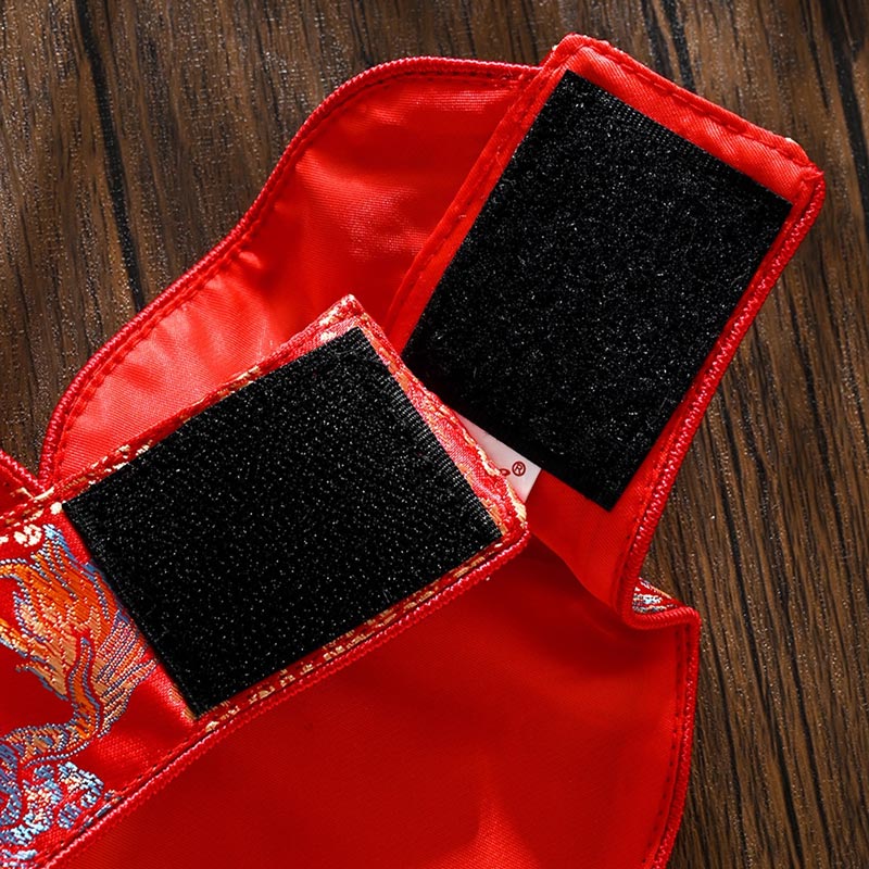 Fortune Charm Brocade Pet Cape (Red Dragon)