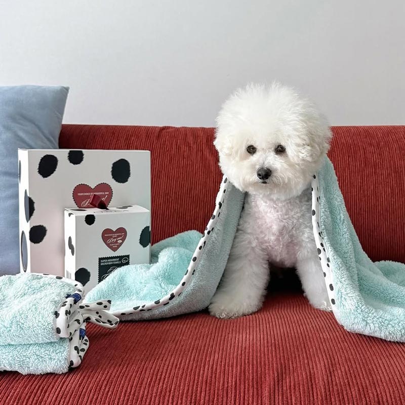 Bite Me x FINCA Dry Me Microfibre Pet Towel in Blue (2 Sizes)