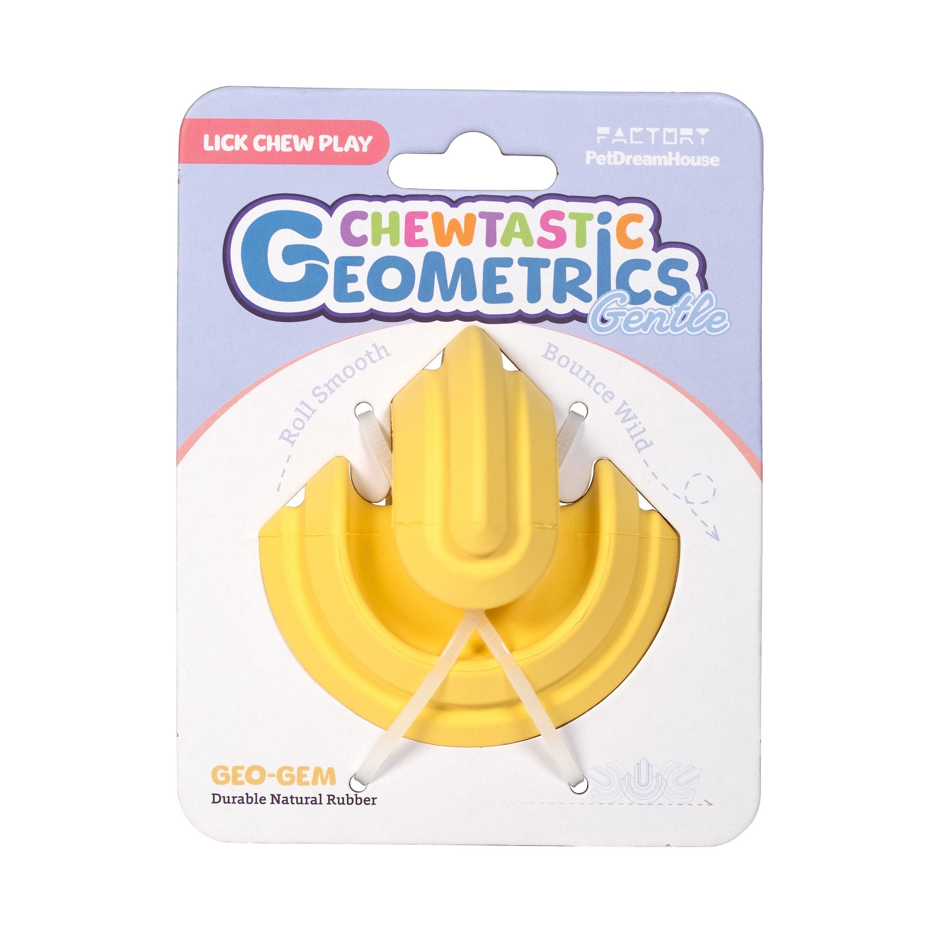 Chewtastic Geo-Gem Yellow Natural Rubber Enrichment Dog Toy (Gentle)