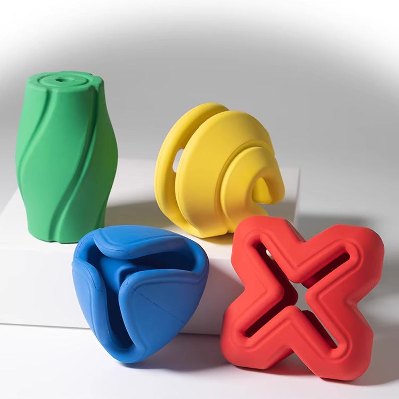 Chewtastic Geometrics Fillables Natural Rubber Enrichment Dog Toy (4 Types)