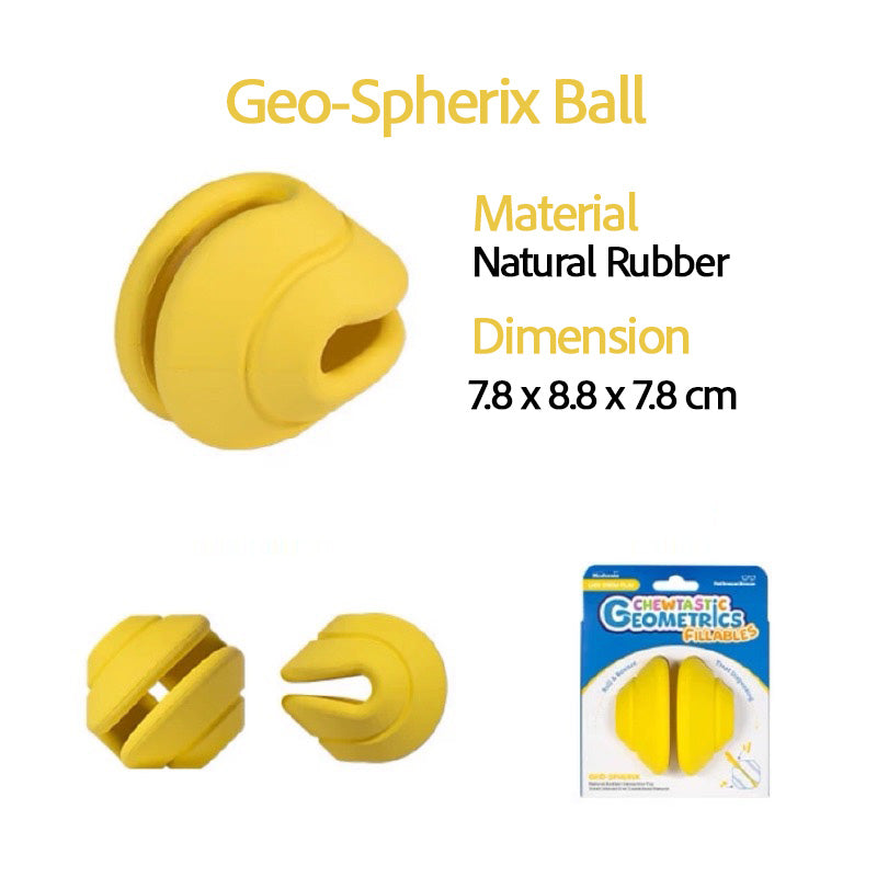 Chewtastic Geometrics Fillables Natural Rubber Enrichment Dog Toy (4 Types)