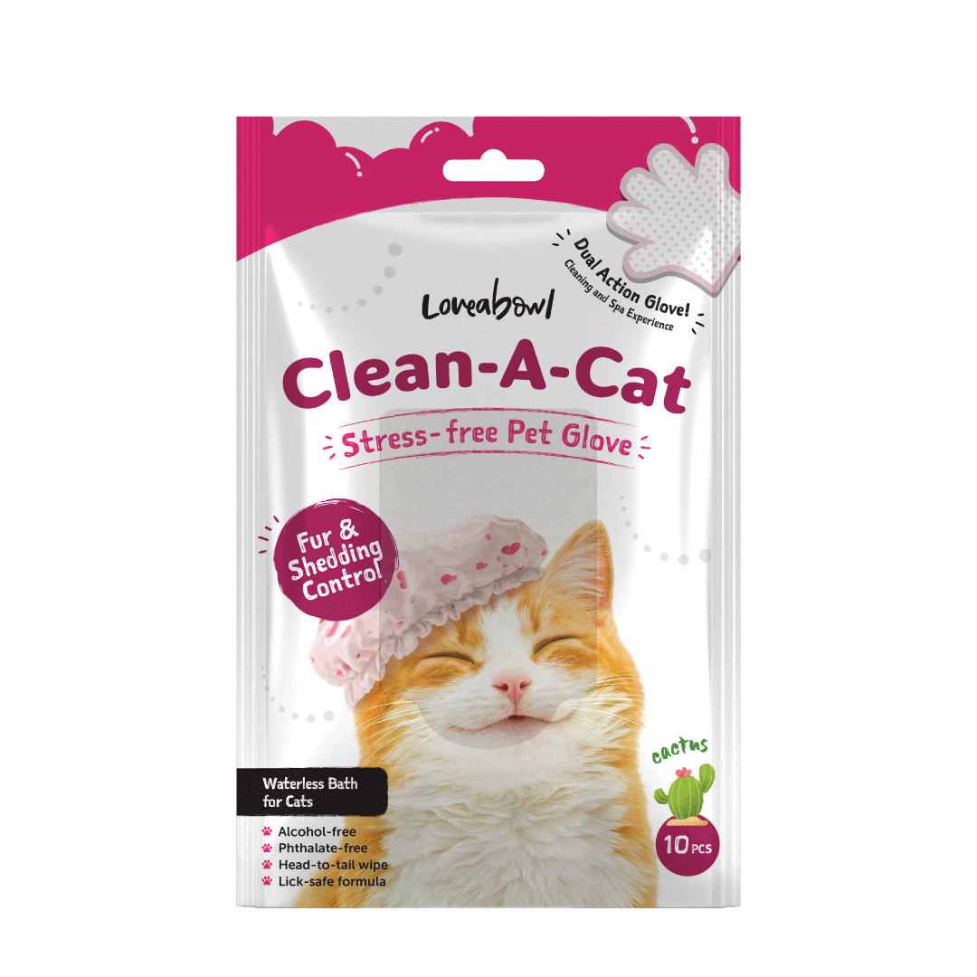 Clean-A-Cat Stress-Free Pet Grooming Gloves (Cactus)