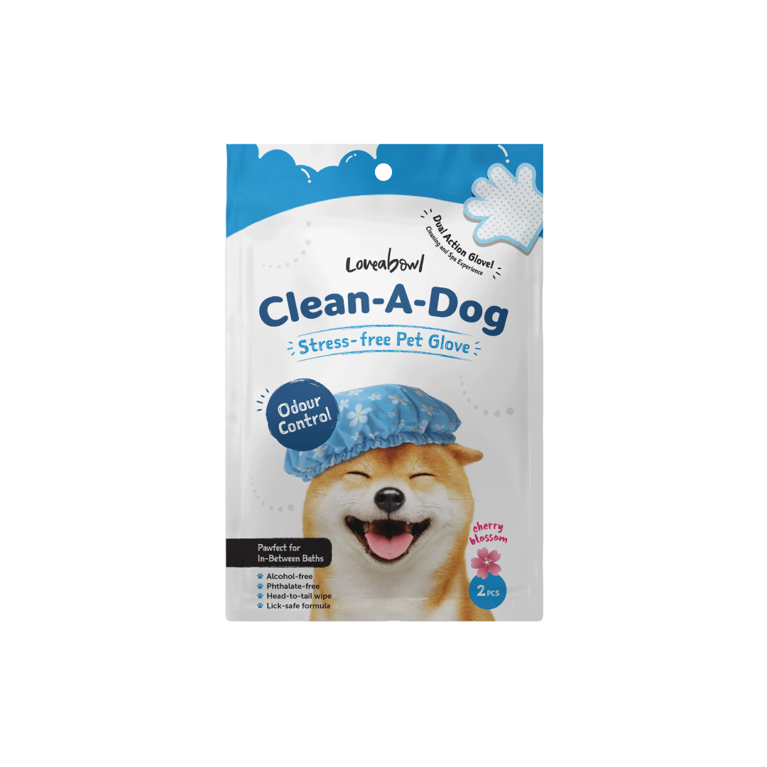 Clean-A-Dog Stress-Free Pet Grooming Gloves (Cherry Blossom)