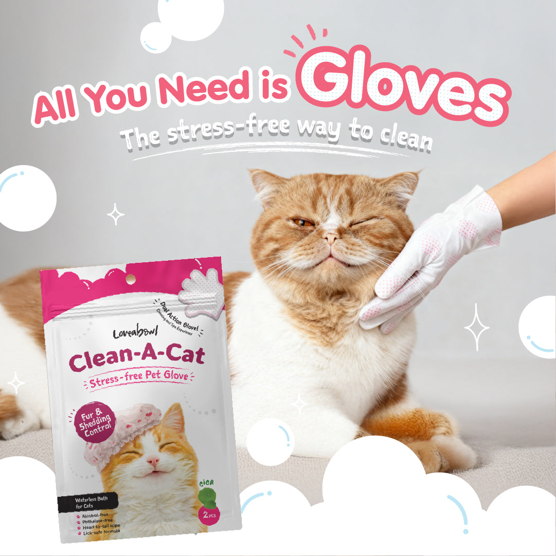 Clean-A-Cat Stress-Free Pet Grooming Gloves (Cactus)