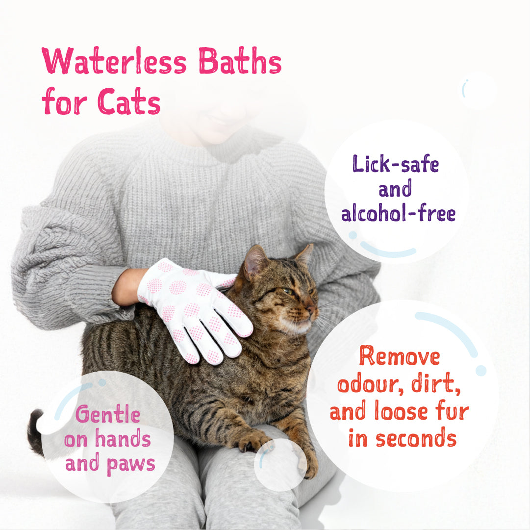 Clean-A-Cat Stress-Free Pet Grooming Gloves (Cica)