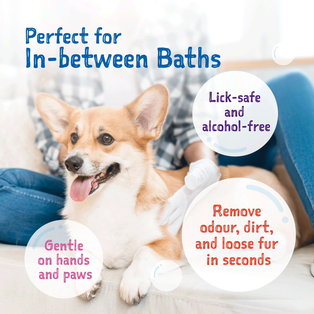 Clean-A-Dog Stress-Free Pet Grooming Gloves (Cherry Blossom)