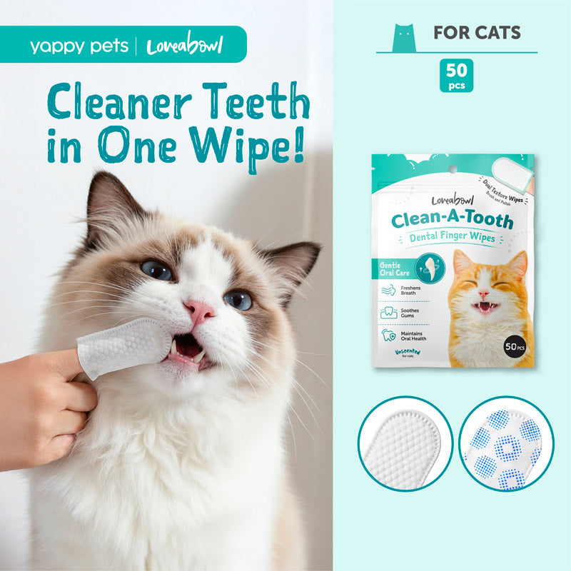 Clean-A-Tooth Cat Dental Cleaning Wipes (50 pcs)