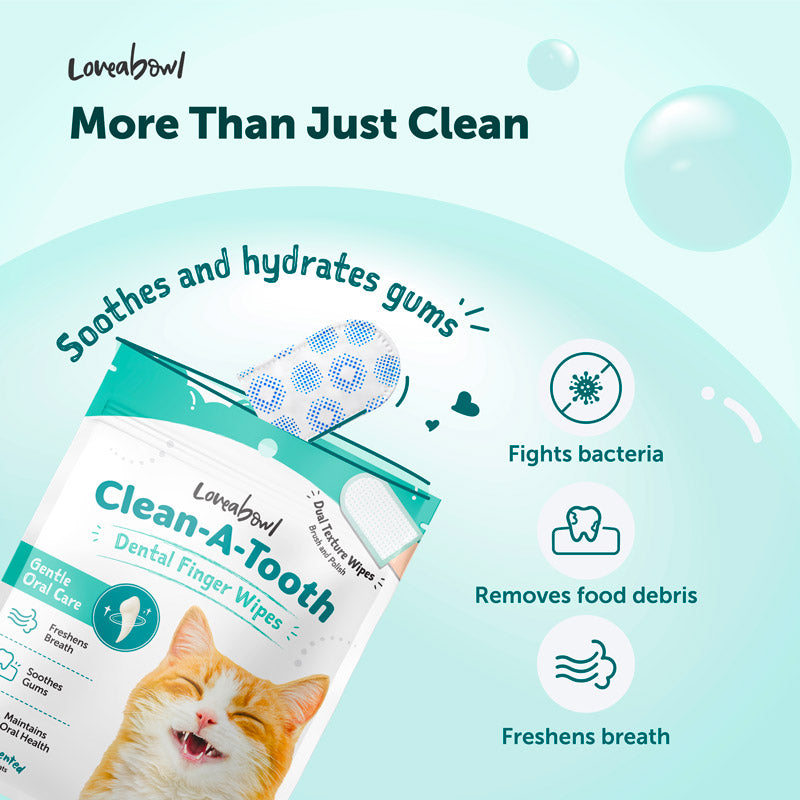 Clean-A-Tooth Cat Dental Cleaning Wipes (50 pcs)