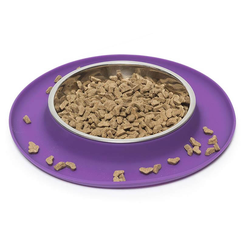 Single Silicone Cat Feeder with Stainless Steel Bowl