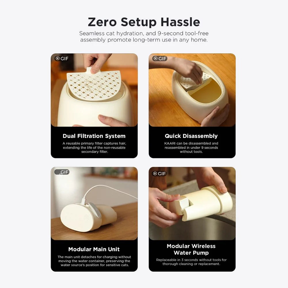 Momi Kaari Hydration Flow Standard Cat Water Fountain | Sofia Brown
