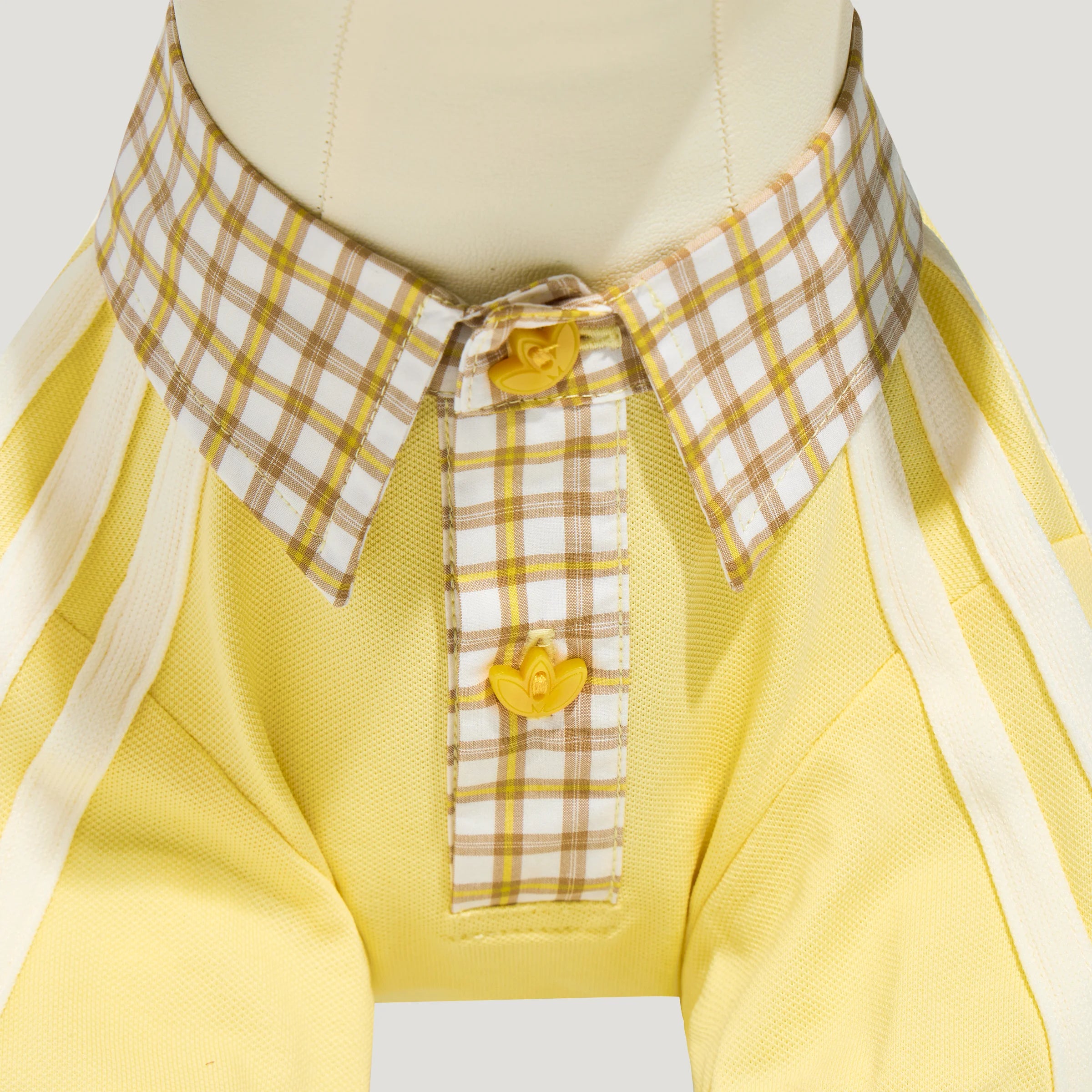 Adidas Plaid Short-Sleeved Pet Polo Shirt (Yellow)