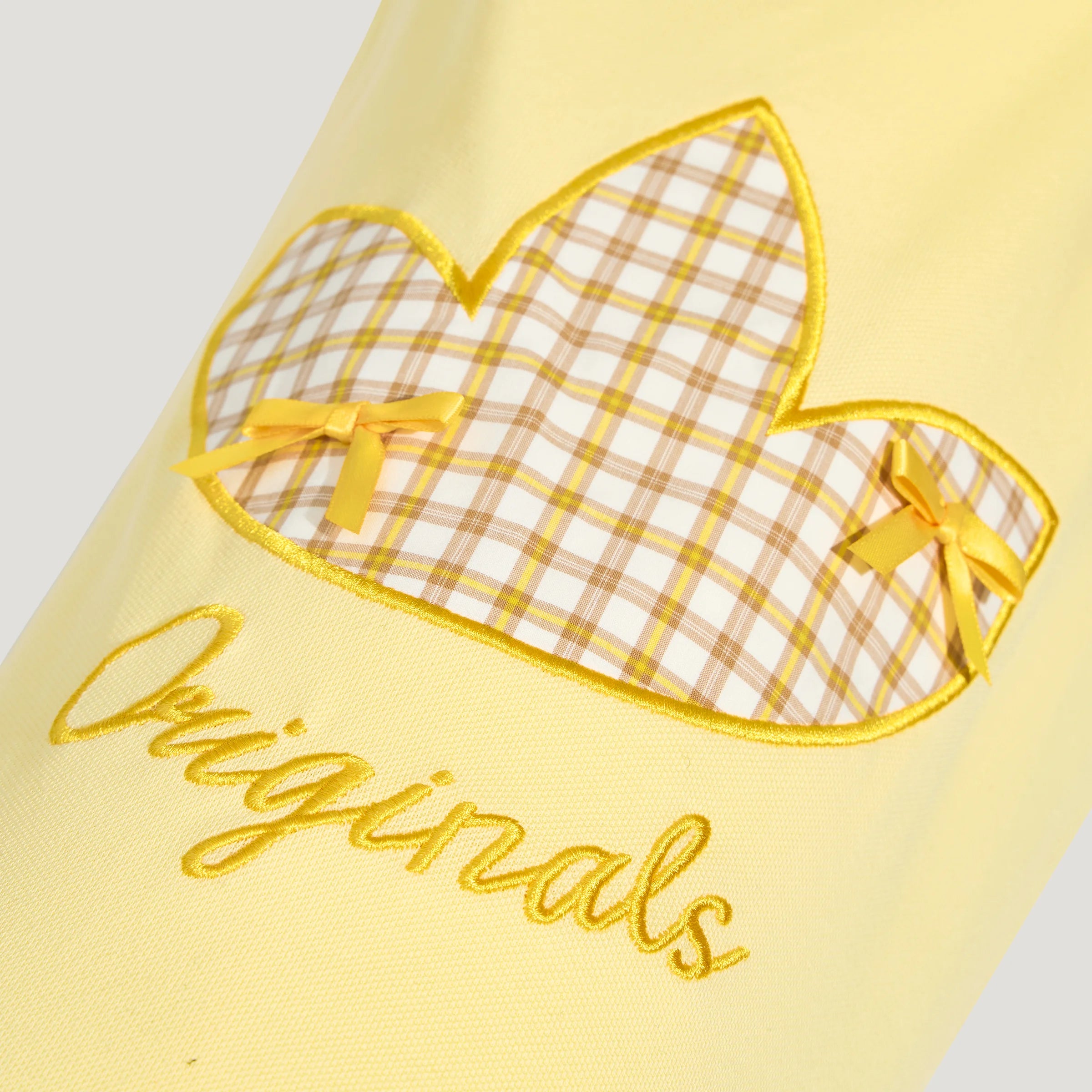 Adidas Plaid Short-Sleeved Pet Polo Shirt (Yellow)