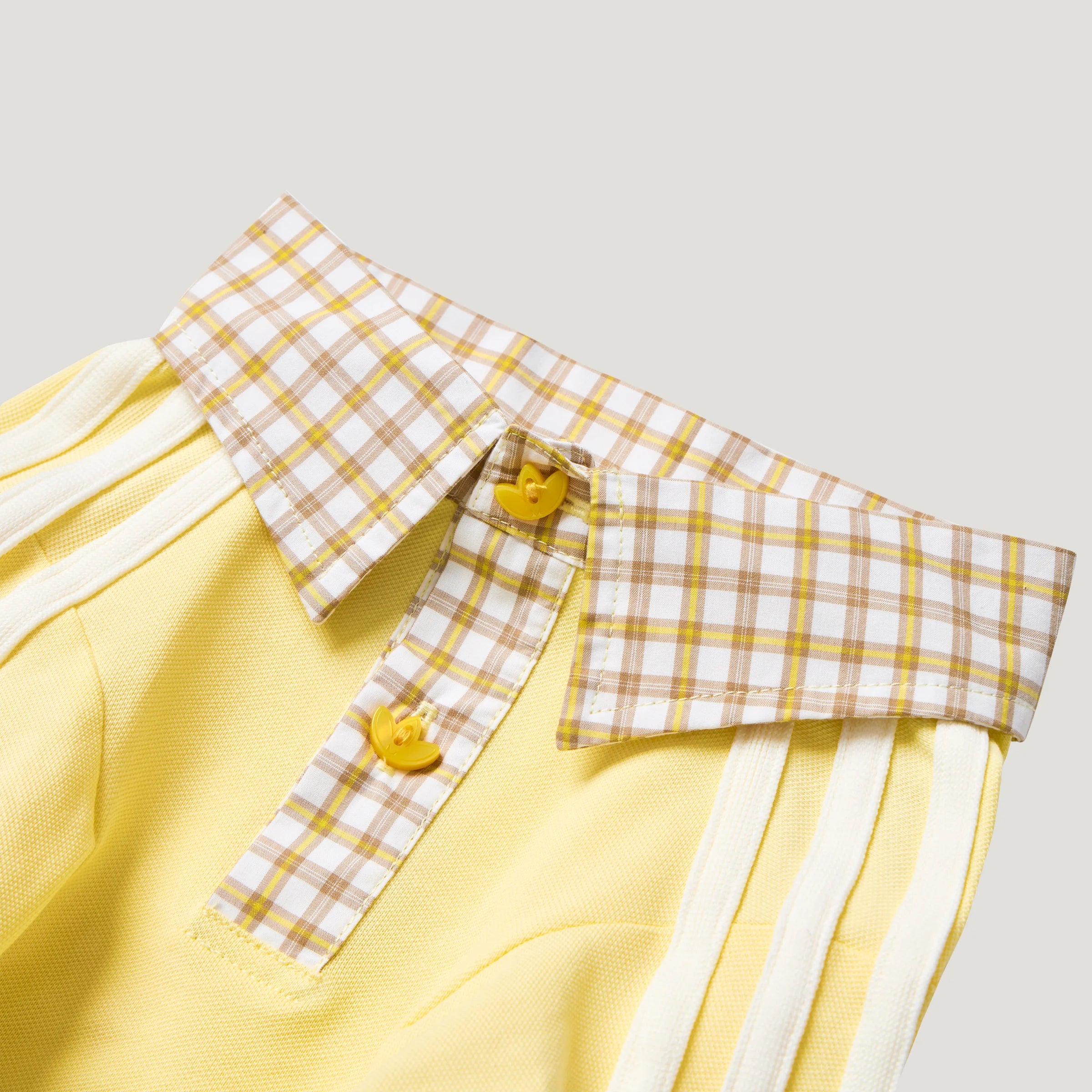 Adidas Plaid Short-Sleeved Pet Polo Shirt (Yellow)