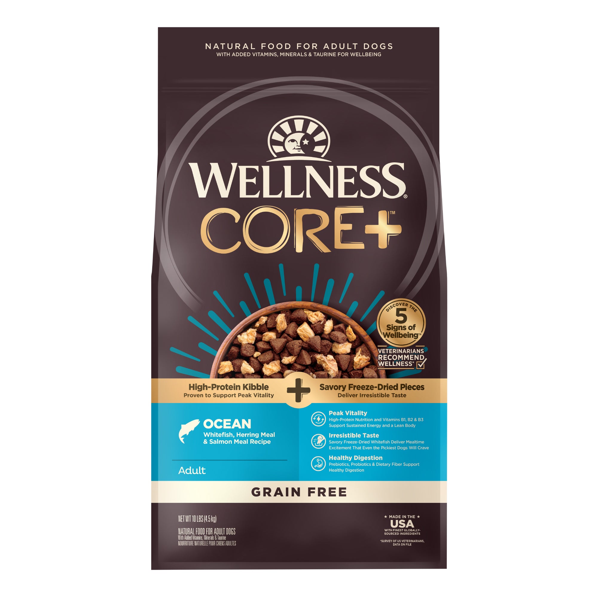 Wellness Core+ (formerly Rawrev) Dog 4.5kg (10lb) Ocean With Freeze Dried  Salmon Grain Free Dry Dog Food