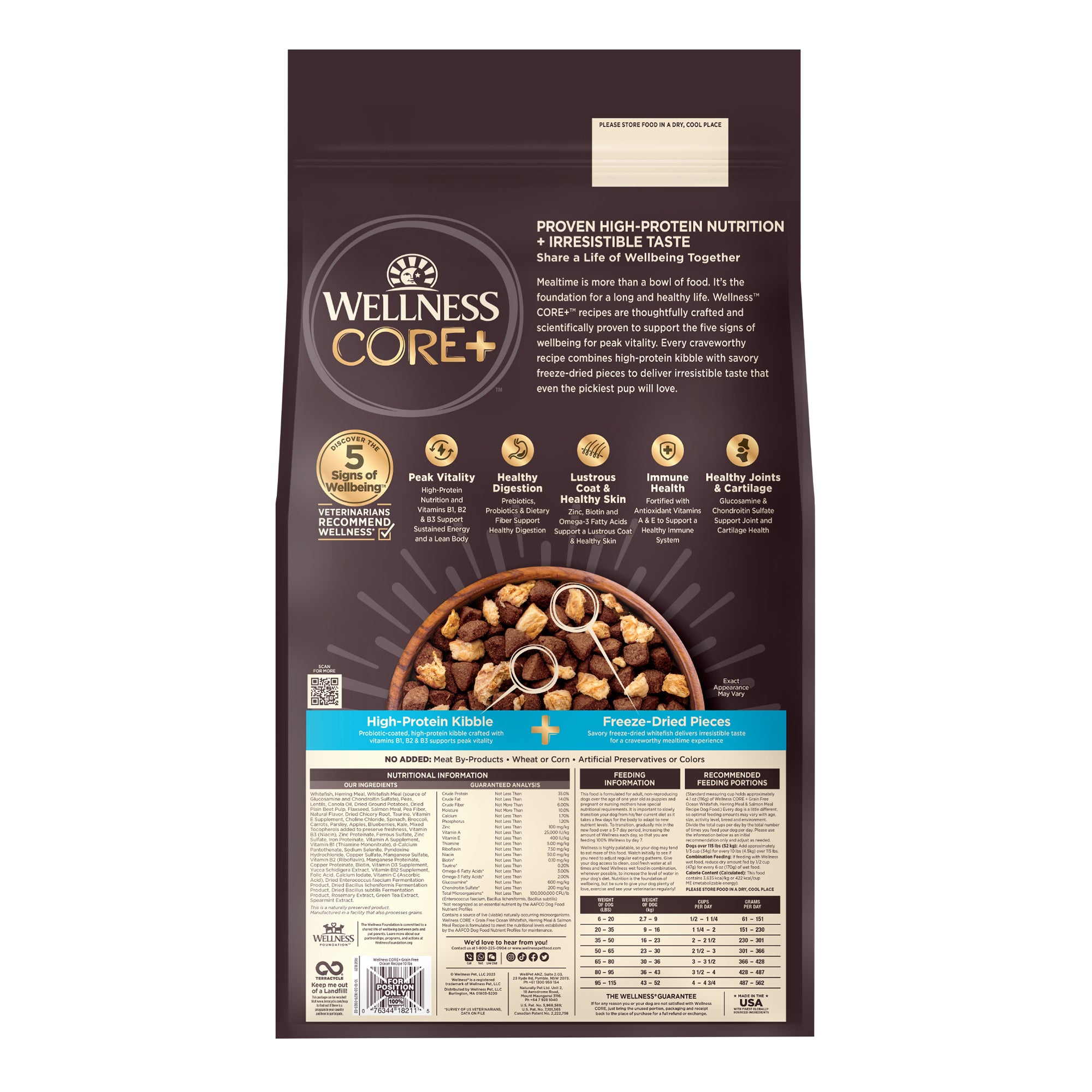 Wellness Core+ (formerly Rawrev) Ocean With Freeze Dried Salmon Grain Free Dry Dog Food