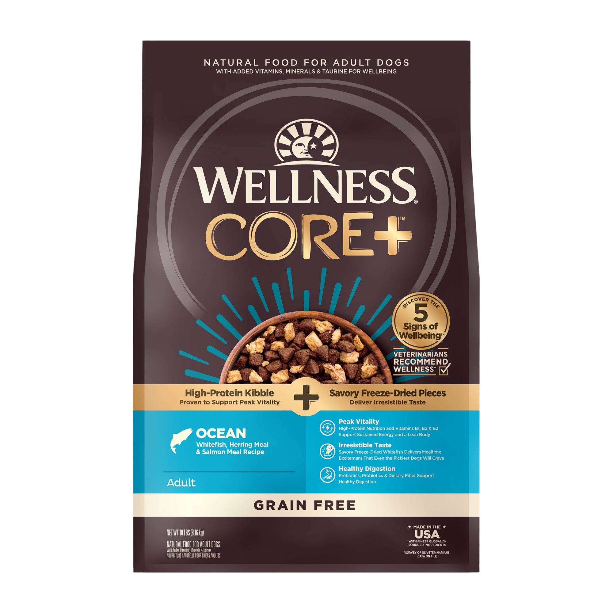 Wellness Core+ (formerly Rawrev) Ocean With Freeze Dried Salmon Grain Free Dry Dog Food