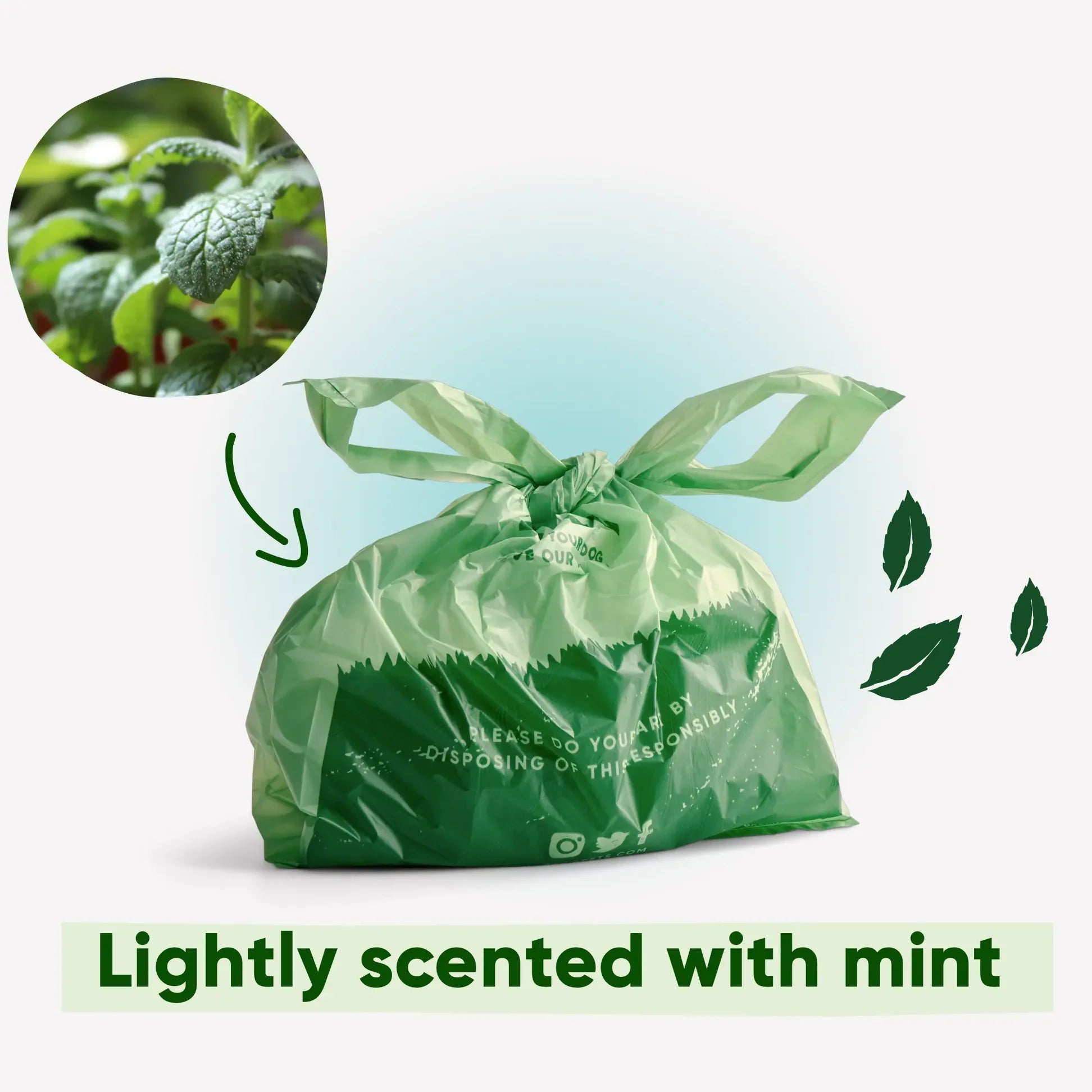 Beco Poop Bags With Handles – Leak-Proof, 100% Recycled Plastic (Mint Scented)