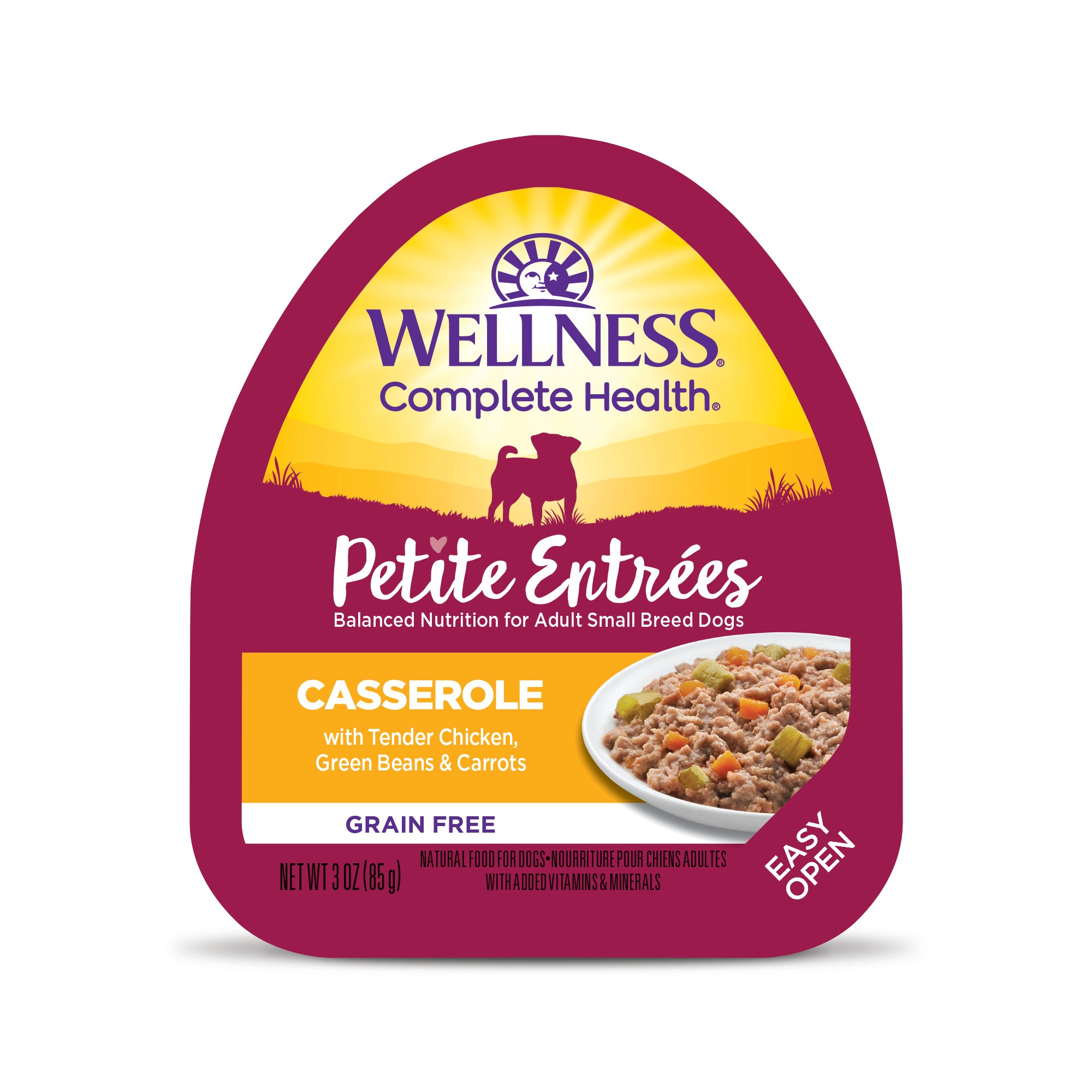 Wellness Petite Entrees Casserole Tender Chicken Grain-Free Tray Dog Food (3oz)